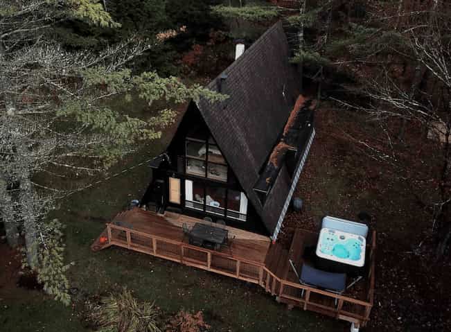 Cabana A Frame en Vermont Woods Cabaña A-Frame en Vermont Woods-Cabañas que Admiten Mascotas en Vermont
